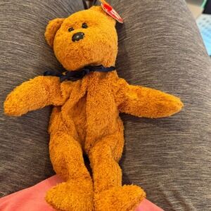 Ty Beanie Baby Fuzz the Bear 1999 Vintage Brown Textured Plush Toy 4237